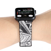 Printed Leather Watch Band For Apple Watch Series 8&7 41mm / SE 2&6&SE&5&4 40mm / 3&2&1 38mm(L)