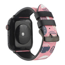Printed Leather Watch Band For Apple Watch Series 8&7 41mm / SE 2&6&SE&5&4 40mm / 3&2&1 38mm(M)