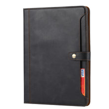 For iPad 10.2 Calf Texture Double Fold Clasp Horizontal Flip Leather Case with Photo Frame & Holder & Card Slots & Wallet(Black)