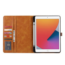 For iPad 10.2 Calf Texture Double Fold Clasp Horizontal Flip Leather Case with Photo Frame & Holder & Card Slots & Wallet(Black)