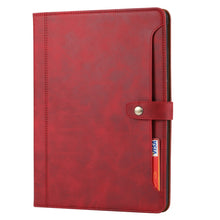 For iPad 10.2 Calf Texture Double Fold Clasp Horizontal Flip Leather Case with Photo Frame & Holder & Card Slots & Wallet(Red)