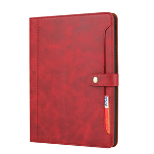 Calf Texture Double Fold Clasp Horizontal Flip Leather Case with Photo Frame & Holder & Card Slots & Wallet For iPad 9.7 (2018/2017) / Air 2(Red)