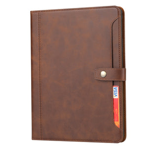 Calf Texture Double Fold Clasp Horizontal Flip Leather Case with Photo Frame & Holder & Card Slots & Wallet For iPad 9.7 (2018/2017) / Air 2(Coffee)
