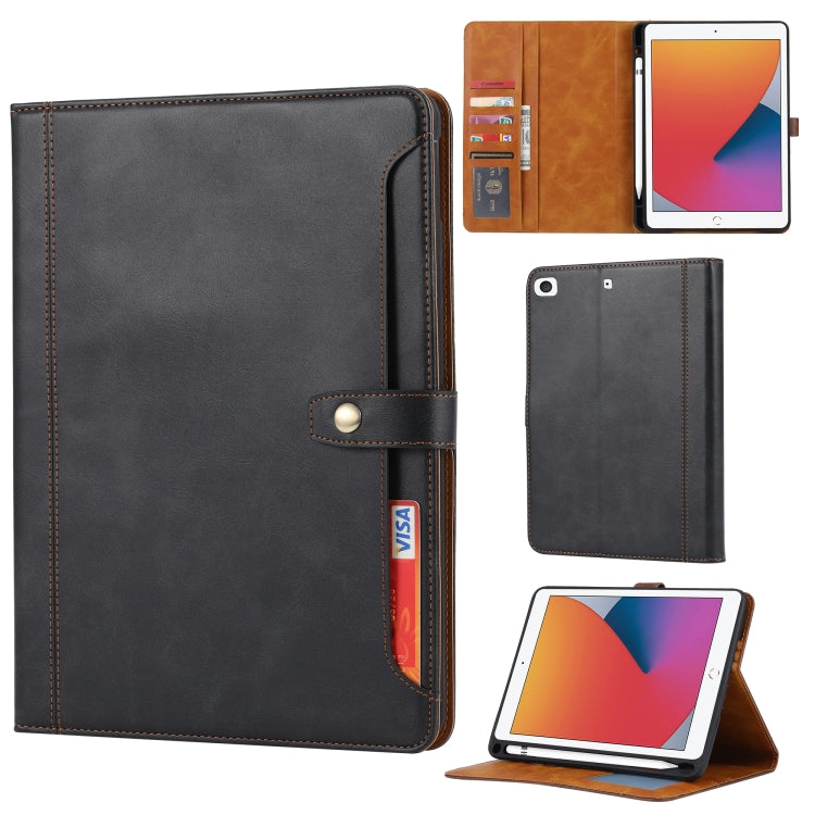 Calf Texture Double Fold Clasp Horizontal Flip Leather Case with Photo Frame & Holder & Card Slots & Wallet For iPad mini 5 / mini 4 / mini 3(Black)