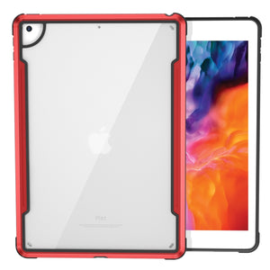 For iPad 10.2 iPAKY Thunder Series Aluminum Frame + TPU Bumper + Clear PC Shockproof Case(Red)