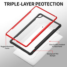 For iPad 10.2 iPAKY Thunder Series Aluminum Frame + TPU Bumper + Clear PC Shockproof Case(Red)
