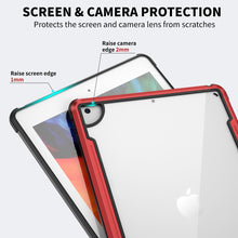 For iPad 10.2 iPAKY Thunder Series Aluminum Frame + TPU Bumper + Clear PC Shockproof Case(Red)