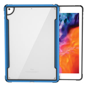 For iPad 10.2 iPAKY Thunder Series Aluminum Frame + TPU Bumper + Clear PC Shockproof Case(Blue)