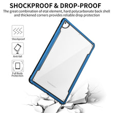 For iPad 10.2 iPAKY Thunder Series Aluminum Frame + TPU Bumper + Clear PC Shockproof Case(Blue)