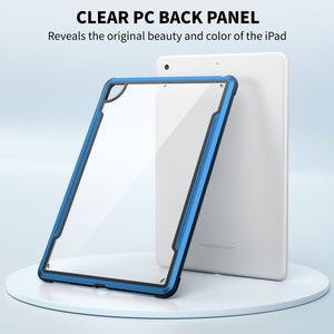 For iPad 10.2 iPAKY Thunder Series Aluminum Frame + TPU Bumper + Clear PC Shockproof Case(Blue)