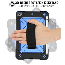 Contrast Color Silicone + PC Combination Case with Holder For iPad mini 3(Black + Blue)