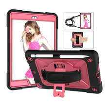 Contrast Color Silicone + PC Combination Case with Holder For iPad mini 3(Black + Rose Red)