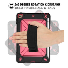 Contrast Color Silicone + PC Combination Case with Holder For iPad mini 3(Black + Rose Red)