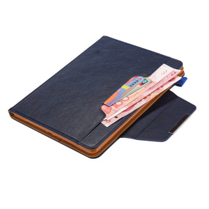 For iPad 10.2 2021 / 2020 / 2019 Business Style Horizontal Flip Leather Case with Holder & Card Slot & Photo Frame & Wallet(Blue)