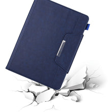 For iPad 10.2 2021 / 2020 / 2019 Business Style Horizontal Flip Leather Case with Holder & Card Slot & Photo Frame & Wallet(Blue)