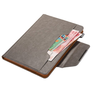 For iPad 10.2 2021 / 2020 / 2019 Business Style Horizontal Flip Leather Case with Holder & Card Slot & Photo Frame & Wallet(Grey)