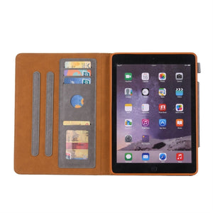 For iPad 10.2 2021 / 2020 / 2019 Business Style Horizontal Flip Leather Case with Holder & Card Slot & Photo Frame & Wallet(Grey)