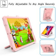 For iPad 10.2 2021 / 2020 / 2019 Contrast Color Shockproof Robot Silicone + PC Case with Wristband Holder(Rose Gold)