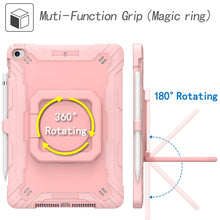 For iPad 10.2 2021 / 2020 / 2019 Contrast Color Shockproof Robot Silicone + PC Case with Wristband Holder(Rose Gold)