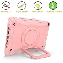 For iPad 10.2 2021 / 2020 / 2019 Contrast Color Shockproof Robot Silicone + PC Case with Wristband Holder(Rose Gold)