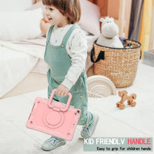 For iPad 10.2 2021 / 2020 / 2019 Contrast Color Shockproof Robot Silicone + PC Case with Wristband Holder(Rose Gold)