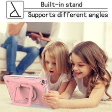 For iPad 10.2 2021 / 2020 / 2019 Contrast Color Shockproof Robot Silicone + PC Case with Wristband Holder(Rose Gold)