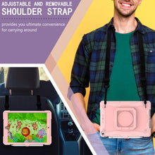 For iPad 10.2 2021 / 2020 / 2019 Contrast Color Shockproof Robot Silicone + PC Case with Wristband Holder(Rose Gold)