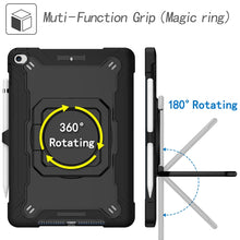 For iPad 10.2 2021 / 2020 / 2019 Contrast Color Shockproof Robot Silicone + PC Case with Wristband Holder(Black)