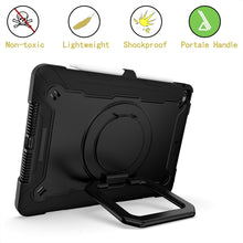 For iPad 10.2 2021 / 2020 / 2019 Contrast Color Shockproof Robot Silicone + PC Case with Wristband Holder(Black)