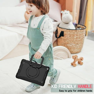 For iPad 10.2 2021 / 2020 / 2019 Contrast Color Shockproof Robot Silicone + PC Case with Wristband Holder(Black)
