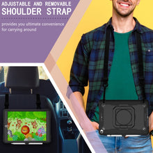 For iPad 10.2 2021 / 2020 / 2019 Contrast Color Shockproof Robot Silicone + PC Case with Wristband Holder(Black)