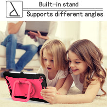 For iPad 10.2 2021 / 2020 / 2019 Contrast Color Shockproof Robot Silicone + PC Case with Wristband Holder(Black + Rose Red)