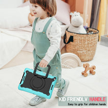 For iPad 10.2 2021 / 2020 / 2019 Contrast Color Shockproof Robot Silicone + PC Case with Wristband Holder(Mint Green + Black)