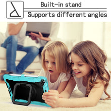 For iPad 10.2 2021 / 2020 / 2019 Contrast Color Shockproof Robot Silicone + PC Case with Wristband Holder(Mint Green + Black)