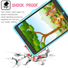 For iPad 10.2 2021 / 2020 / 2019 Contrast Color Shockproof Robot Silicone + PC Case with Wristband Holder(Mint Green + Black)
