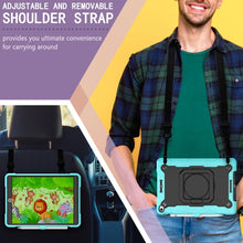 For iPad 10.2 2021 / 2020 / 2019 Contrast Color Shockproof Robot Silicone + PC Case with Wristband Holder(Mint Green + Black)