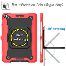 For iPad 10.2 2021 / 2020 / 2019 Contrast Color Shockproof Robot Silicone + PC Case with Wristband Holder(Red + Black)