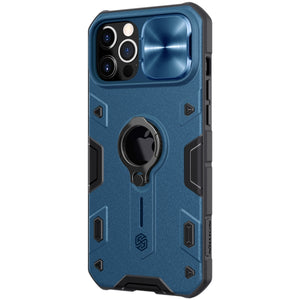 For iPhone 12 Pro Max NILLKIN Shockproof CamShield Armor Protective Case with Invisible Ring Holder(Blue)