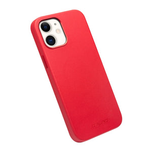 For iPhone 12 mini QIALINO Nappa Leather Shockproof Magsafe Case (Red)