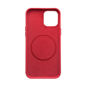 For iPhone 12 mini QIALINO Nappa Leather Shockproof Magsafe Case (Red)