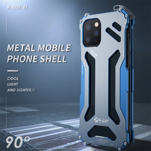 For iPhone 11 Pro R-JUST Shockproof Dustproof Armor Metal Protective Case(Blue)