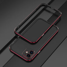 For iPhone 11 Aurora Series Lens Protector + Metal Frame Protective Case (Black Red)