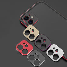 For iPhone 11 Aurora Series Lens Protector + Metal Frame Protective Case (Black Red)