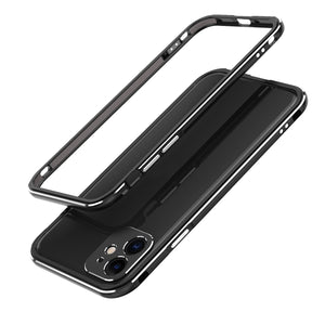 For iPhone 11 Pro Aurora Series Lens Protector + Metal Frame Protective Case (Black Silver)