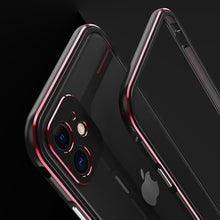 For iPhone 11 Pro Aurora Series Lens Protector + Metal Frame Protective Case (Red)