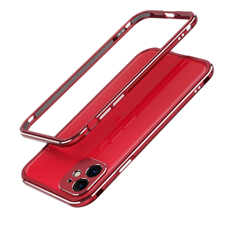 For iPhone 11 Pro Aurora Series Lens Protector + Metal Frame Protective Case (Red)