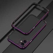 For iPhone 11 Pro Max Aurora Series Lens Protector + Metal Frame Protective Case (Black Purple)