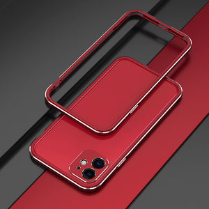 For iPhone 11 Pro Max Aurora Series Lens Protector + Metal Frame Protective Case (Red)