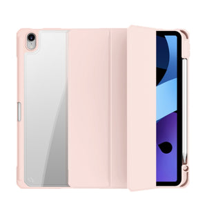 Mutural Pinyue Series PC + TPU Horizontal Flip Leather Case with Holder & Pen Slot & Sleep / Wake-up Function For iPad Air 2022 / 2020 10.9(Pink)