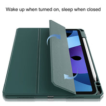 Mutural Pinyue Series PC + TPU Horizontal Flip Leather Case with Holder & Pen Slot & Sleep / Wake-up Function For iPad Air 2022 / 2020 10.9(Dark Green)